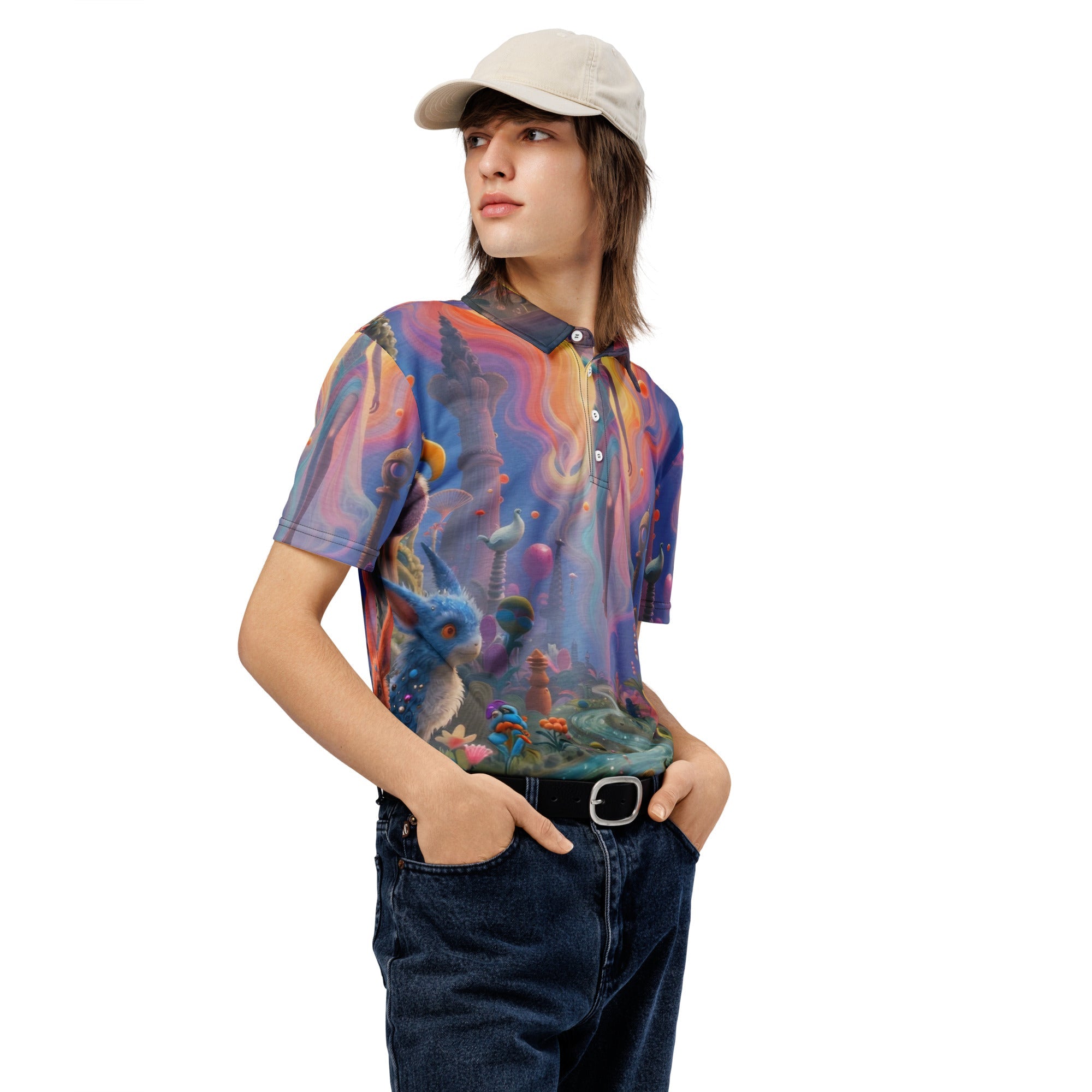 Men’s slim fit polo - Vibe - Link - Product mockup