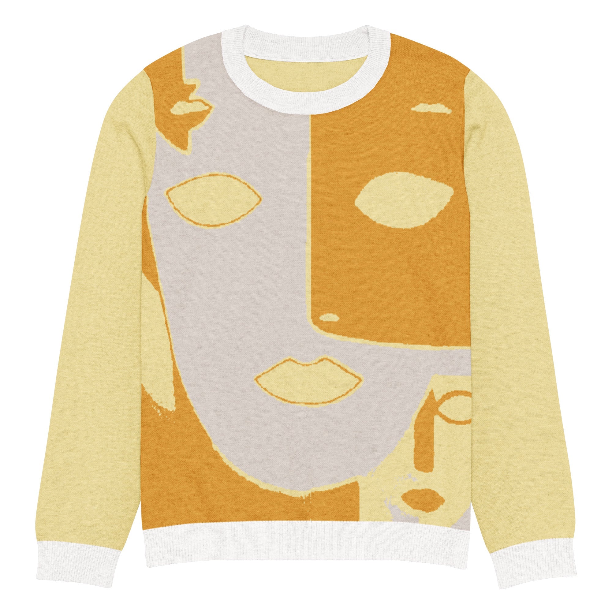 Premium Knitted Crew Neck Sweater – 55% Cotton, 45% Polyester, Unisex, Machine Washable - Vibe - Link - Product mockup