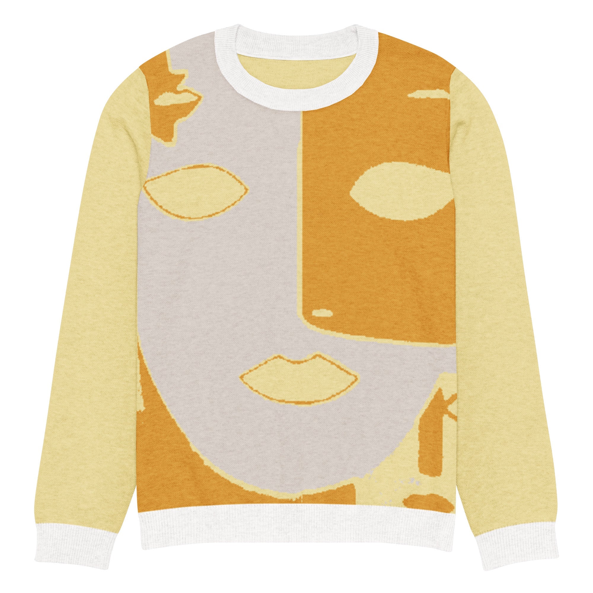 Premium Knitted Crew Neck Sweater – 55% Cotton, 45% Polyester, Unisex, Machine Washable - Vibe - Link - Product mockup