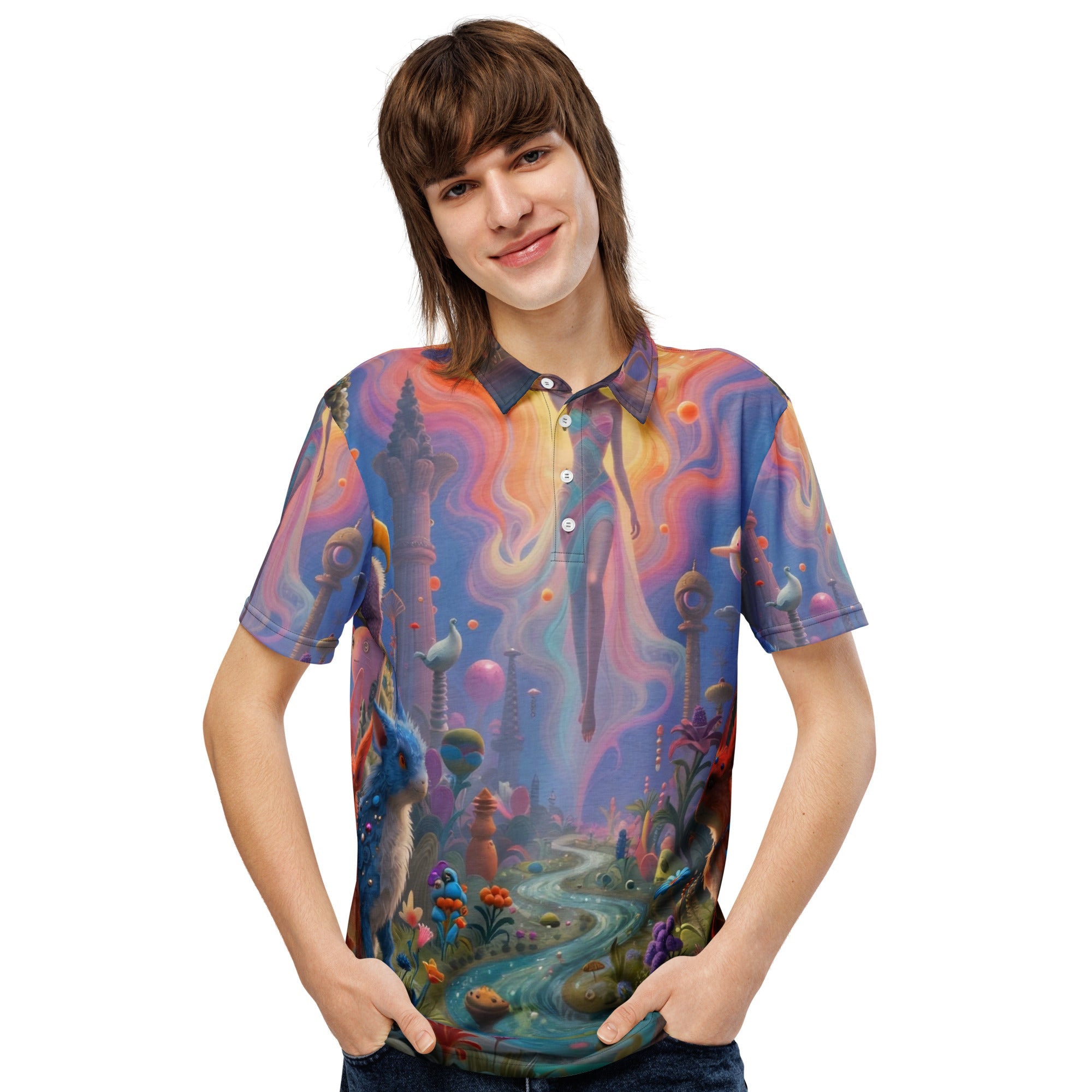 Men’s slim fit polo - Vibe - Link - Product mockup