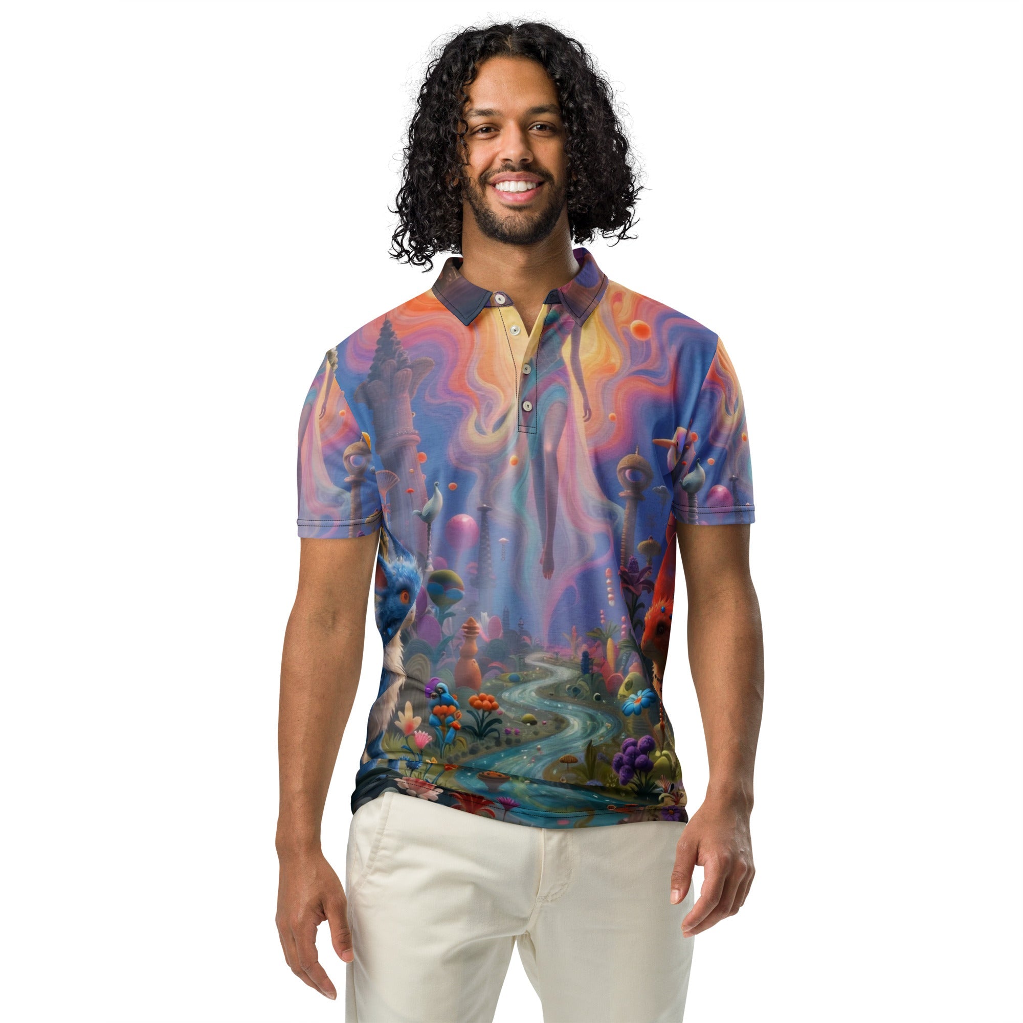 Men’s slim fit polo - Vibe - Link - Product mockup