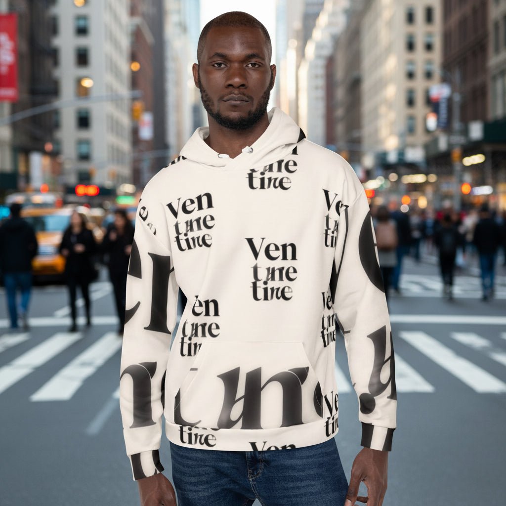 Unisex Hoodie with Vibrant Print & Soft Brushed Fleece – Comfortable Relaxed Fit for Chilly Evenings - Vibe - Link - Product mockup