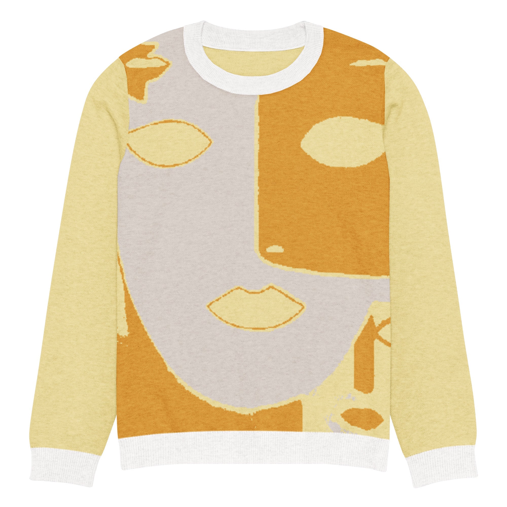 Premium Knitted Crew Neck Sweater – 55% Cotton, 45% Polyester, Unisex, Machine Washable - Vibe - Link - Product mockup