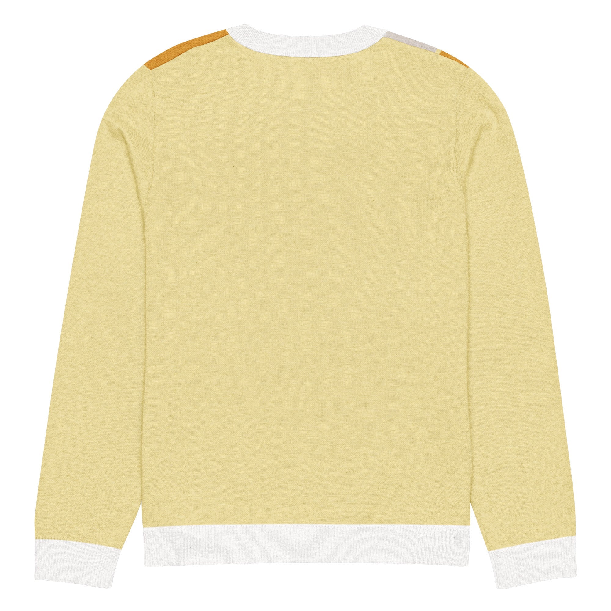 Premium Knitted Crew Neck Sweater – 55% Cotton, 45% Polyester, Unisex, Machine Washable - Vibe - Link - Product mockup