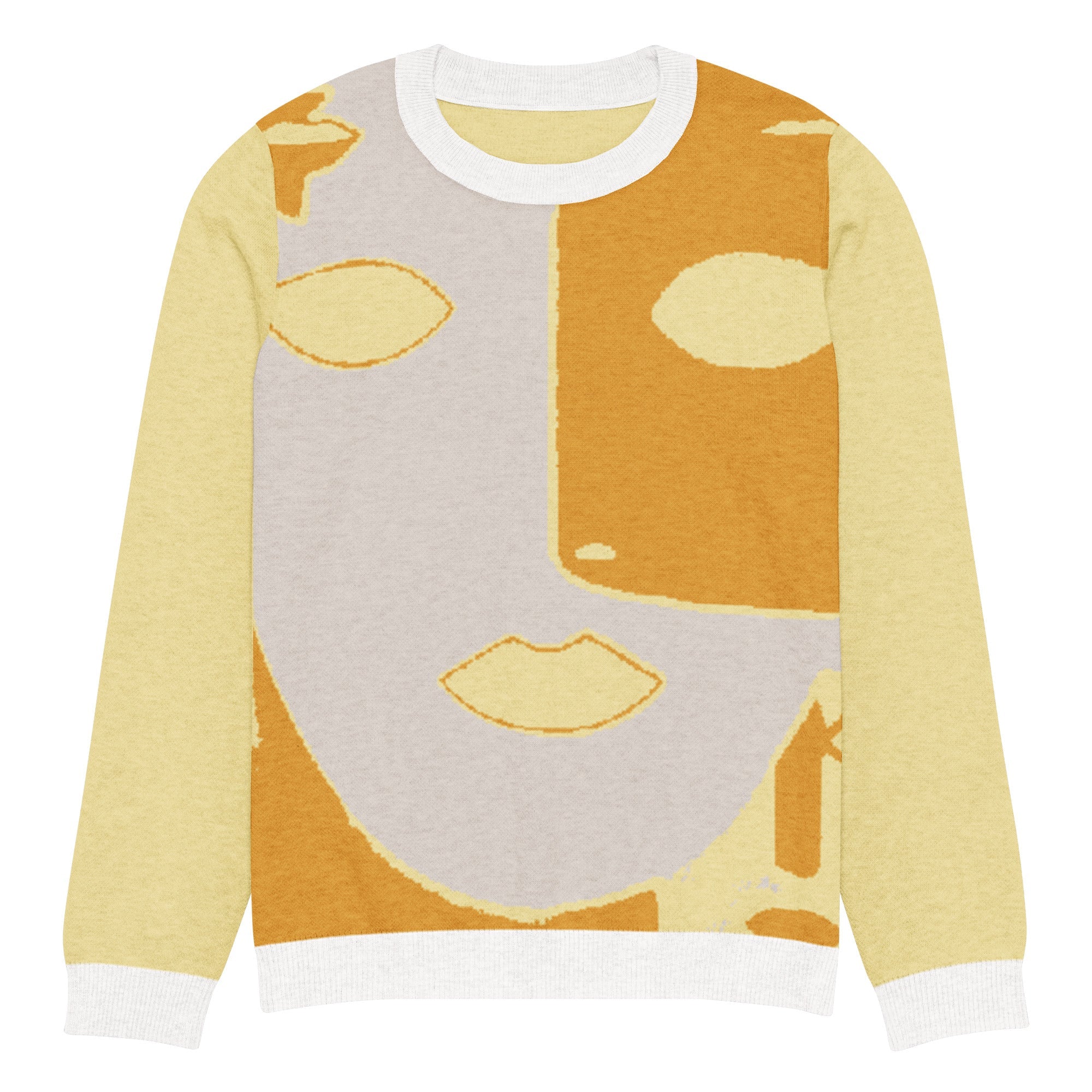 Premium Knitted Crew Neck Sweater – 55% Cotton, 45% Polyester, Unisex, Machine Washable - Vibe - Link - Product mockup