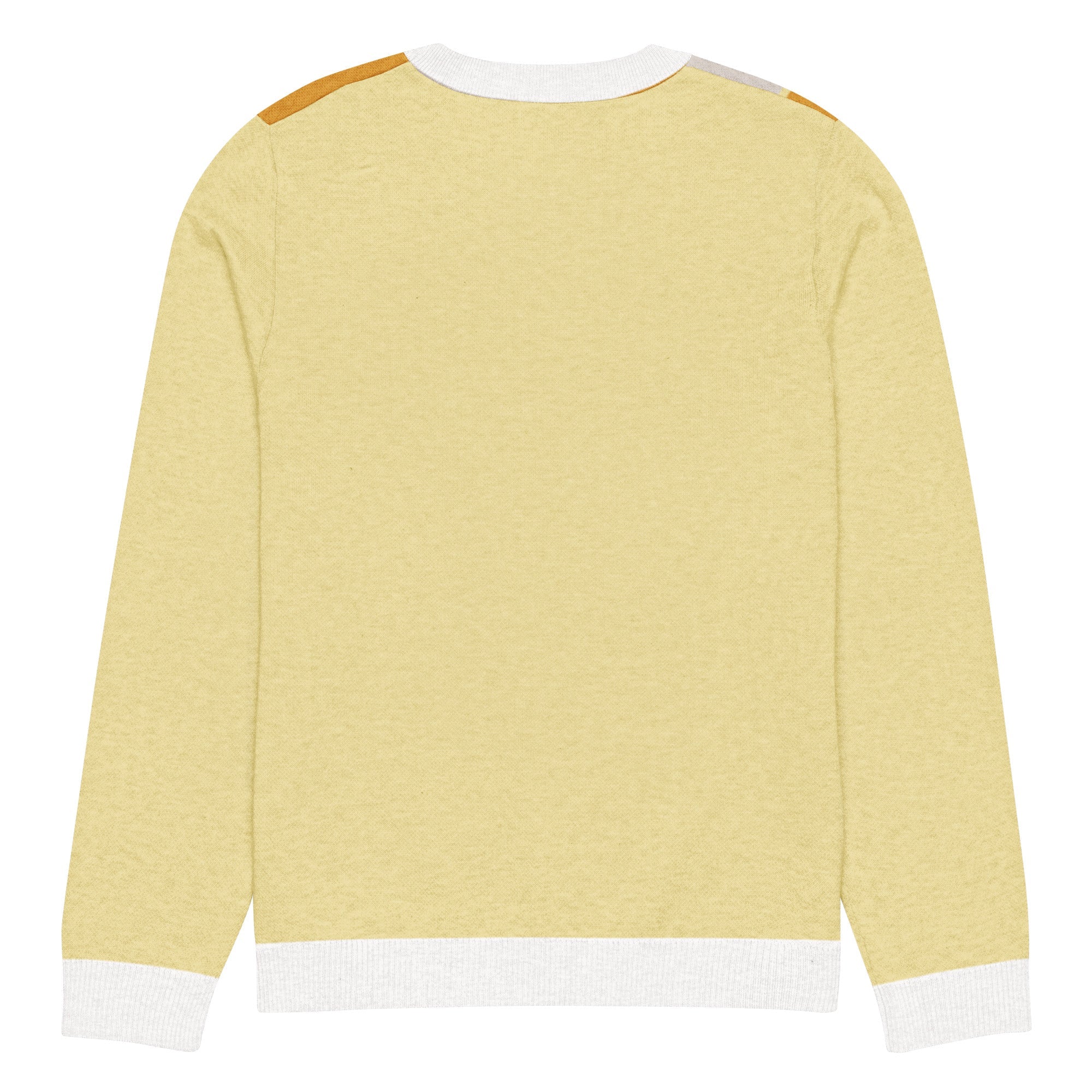 Premium Knitted Crew Neck Sweater – 55% Cotton, 45% Polyester, Unisex, Machine Washable - Vibe - Link - Product mockup